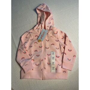 Cat‎ & Jack Pink Rainbow Zip Up Hoodie Toddler Baby 18M Long Sleeve